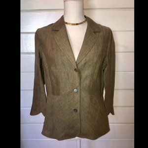 LN Olive Moss Green Linen Blazer